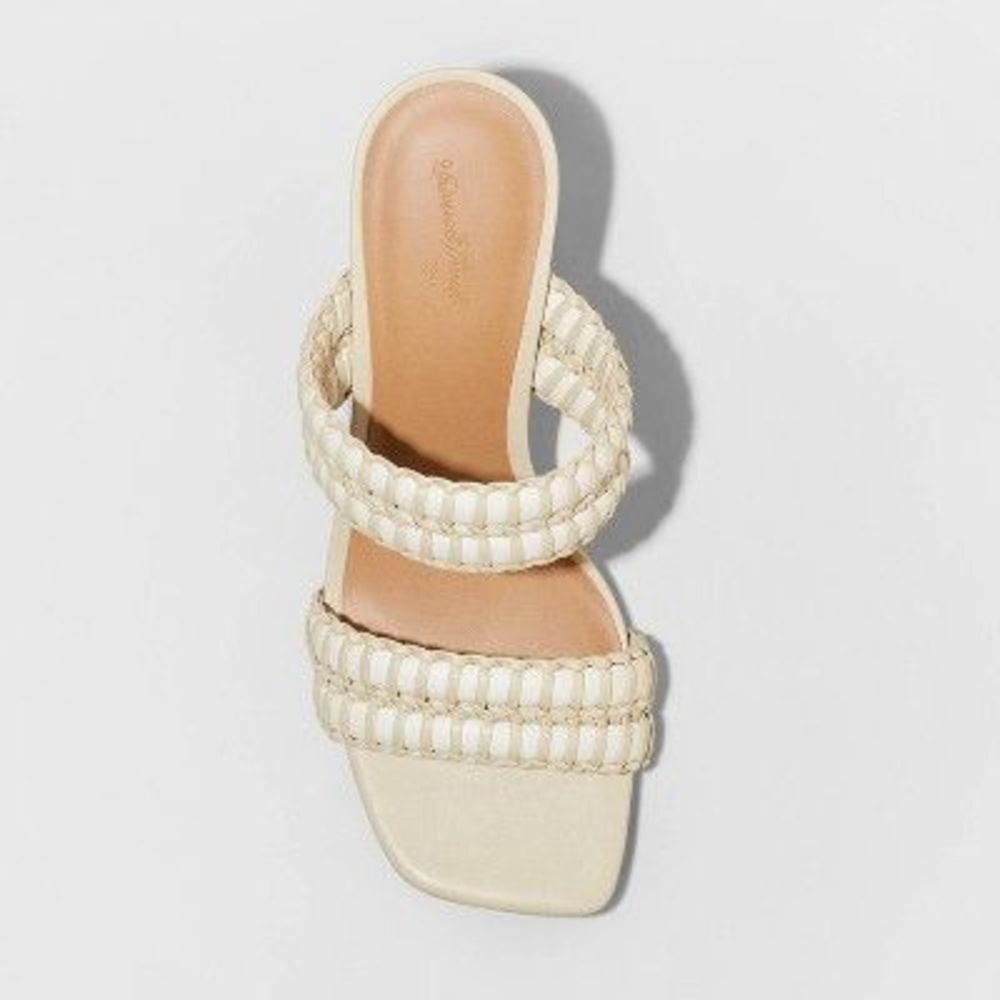 Women's Nikola Mule Heels - Universal Thread Cream 8 - Picture 2 of 3